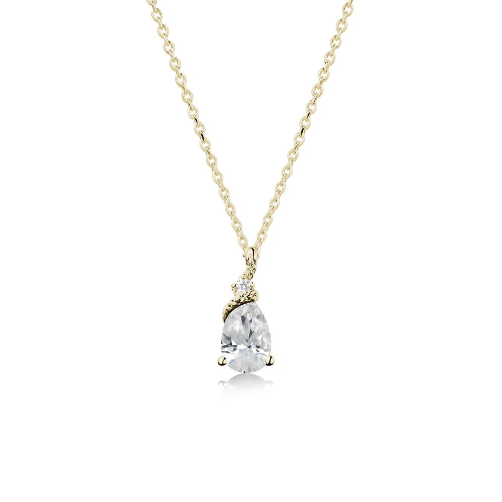 Pear Cubic Zirconia Snake Necklace - LUO Jewelry #metal_14k yellow gold