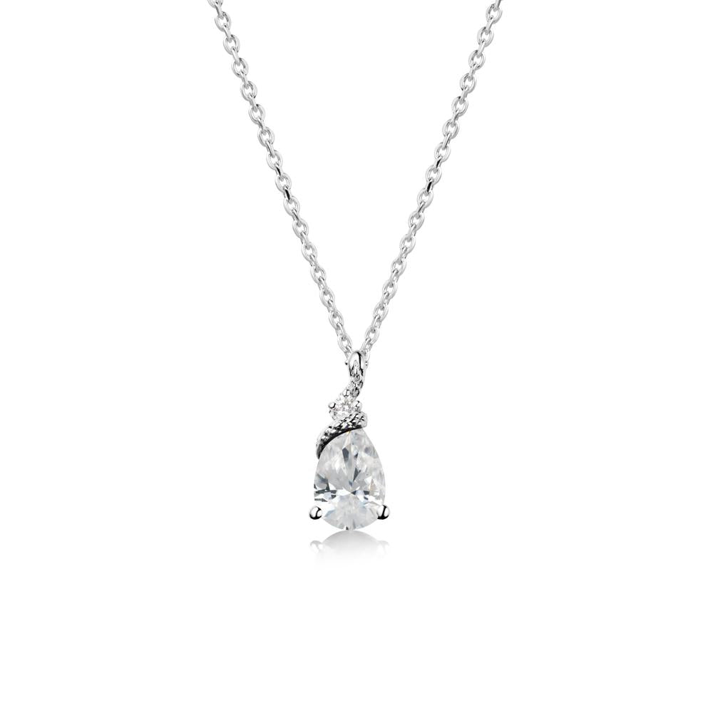 Pear Cubic Zirconia Snake Necklace - LUO Jewelry #metal_18k white gold