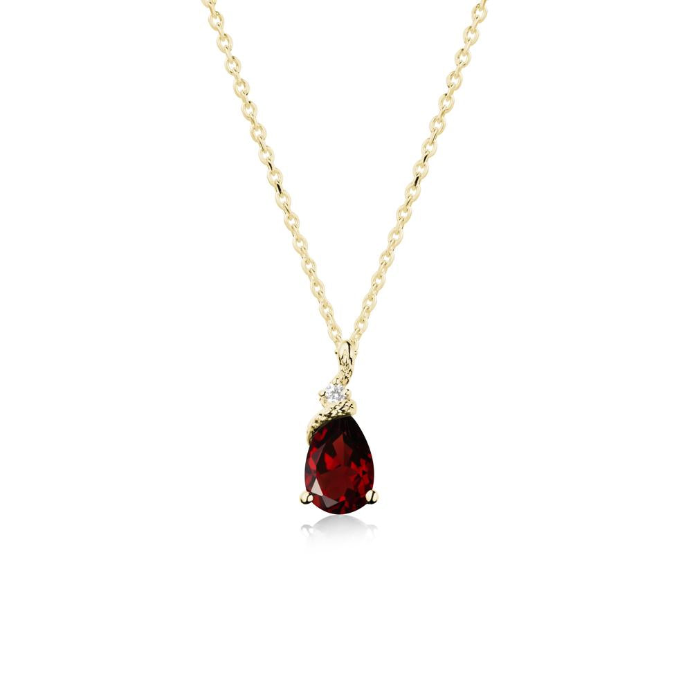 Serpent Pear Cut Garnet Necklace - LUO Jewelry #metal_18k yellow gold