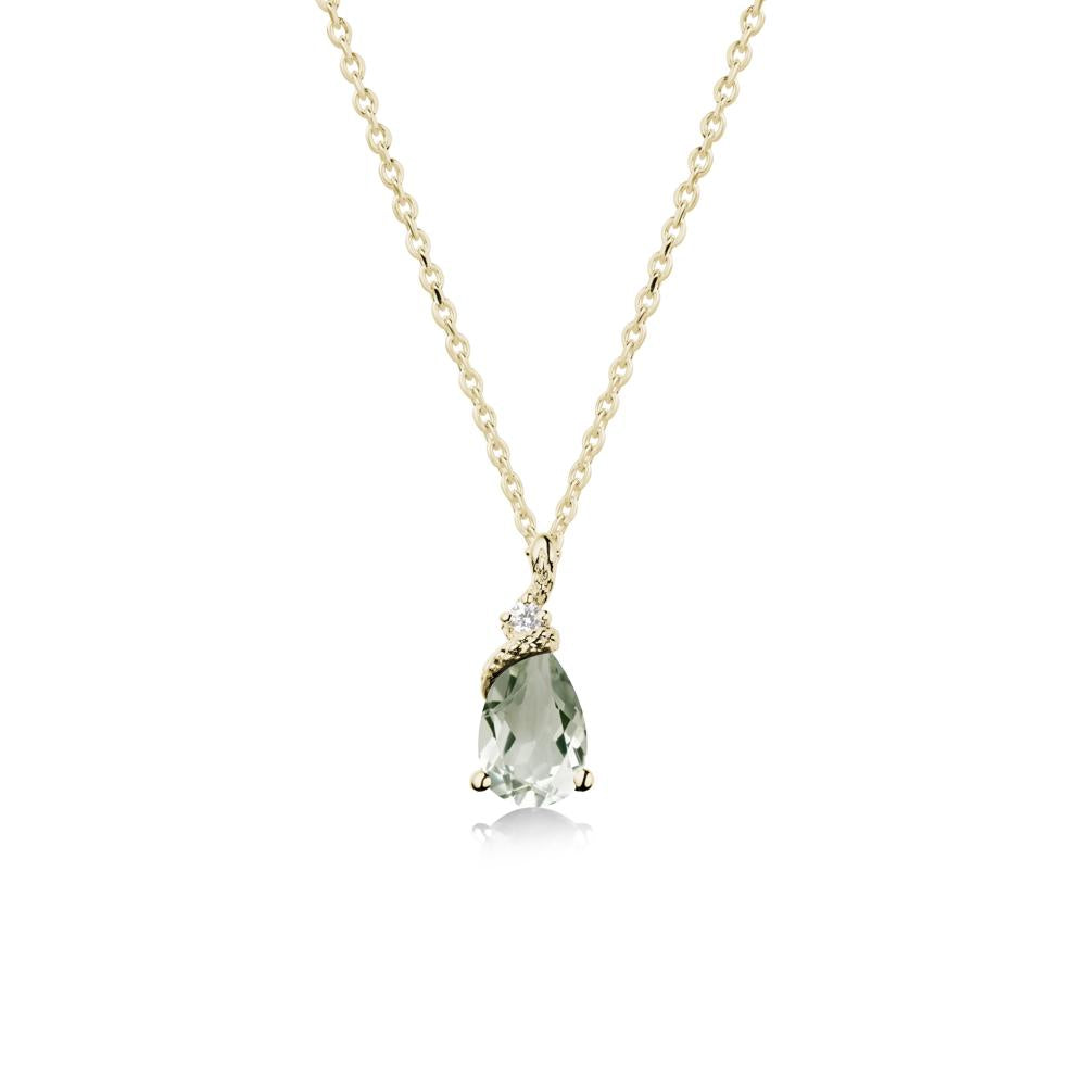 Pear Green Amethyst Snake Necklace - LUO Jewelry #metal_14k yellow gold