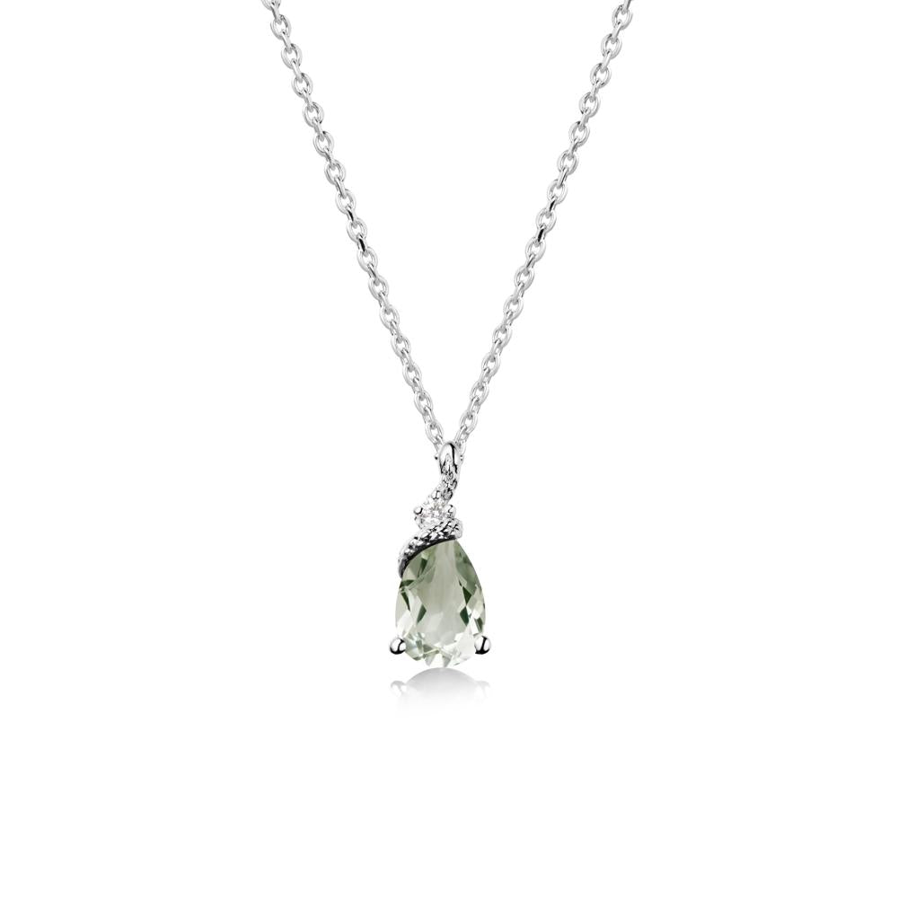 Pear Green Amethyst Snake Necklace - LUO Jewelry #metal_18k white gold