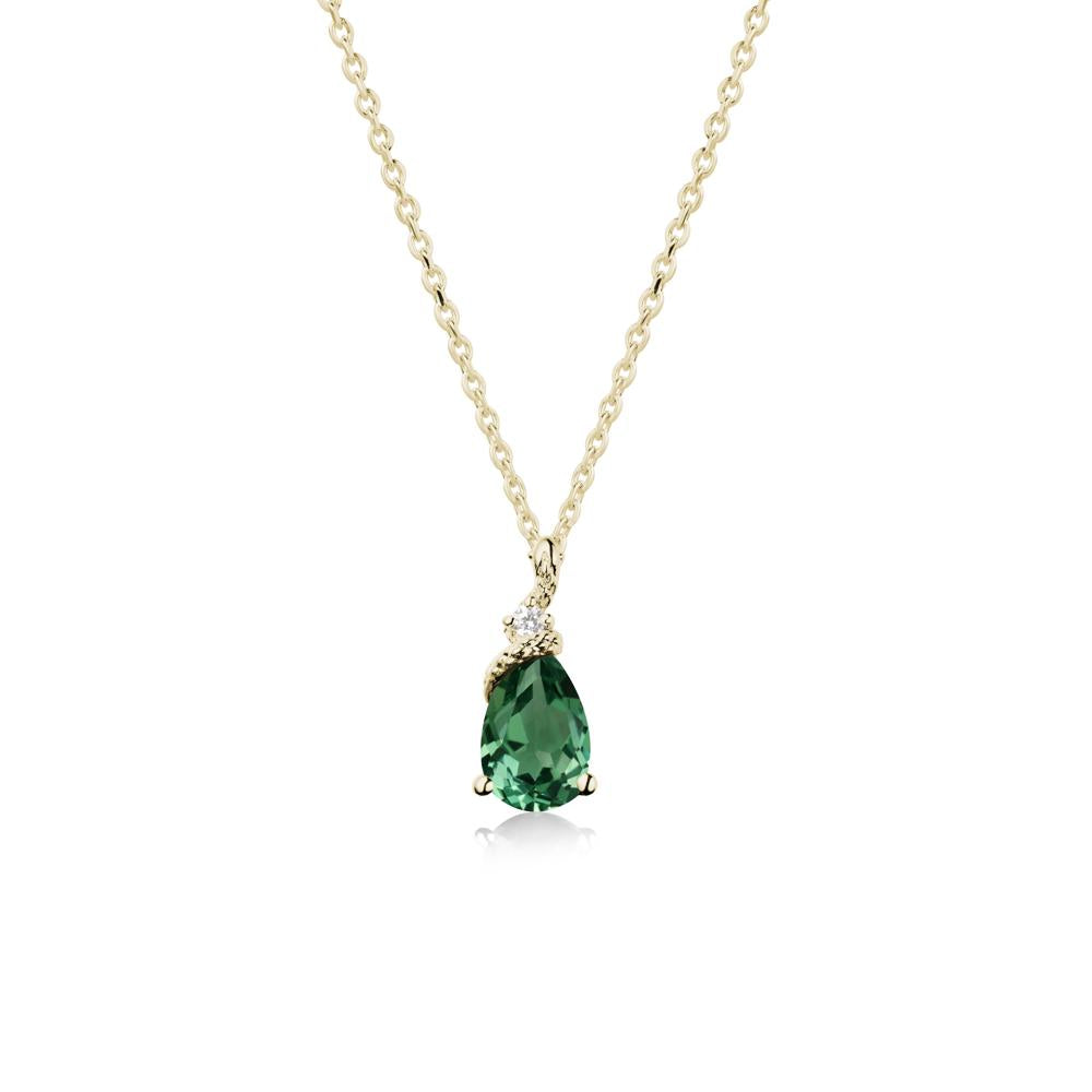 Pear Green Sapphire Serpent Necklace - LUO Jewelry #metal_14k yellow gold