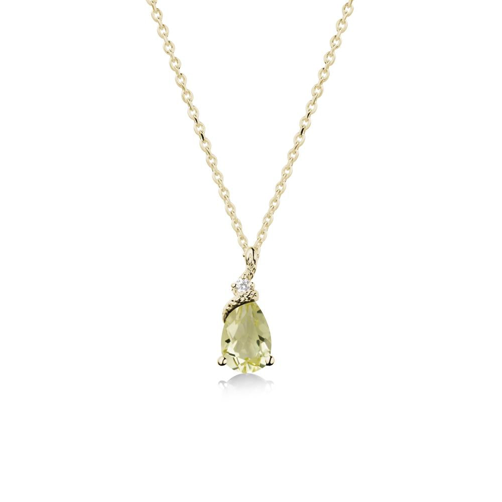 Serpent Pear Cut Lemon Quartz Necklace - LUO Jewelry #metal_14k yellow gold