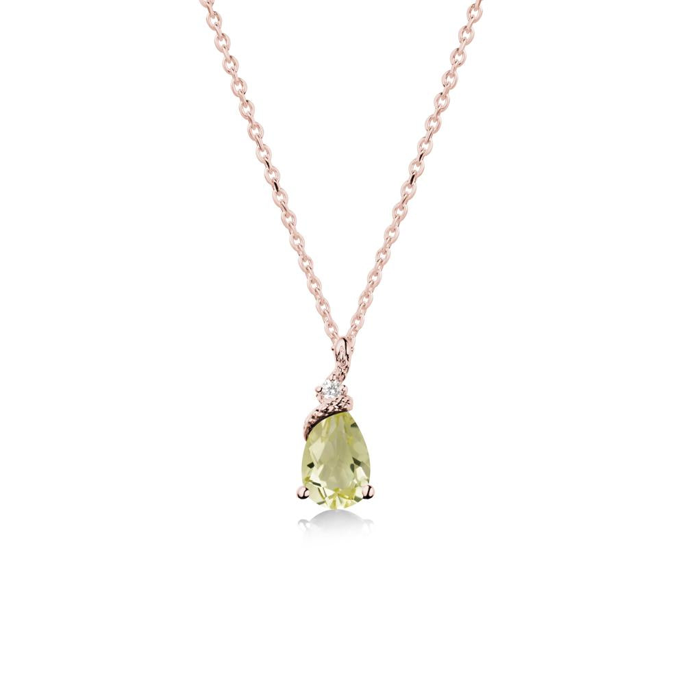 Serpent Pear Cut Lemon Quartz Necklace - LUO Jewelry #metal_18k rose gold