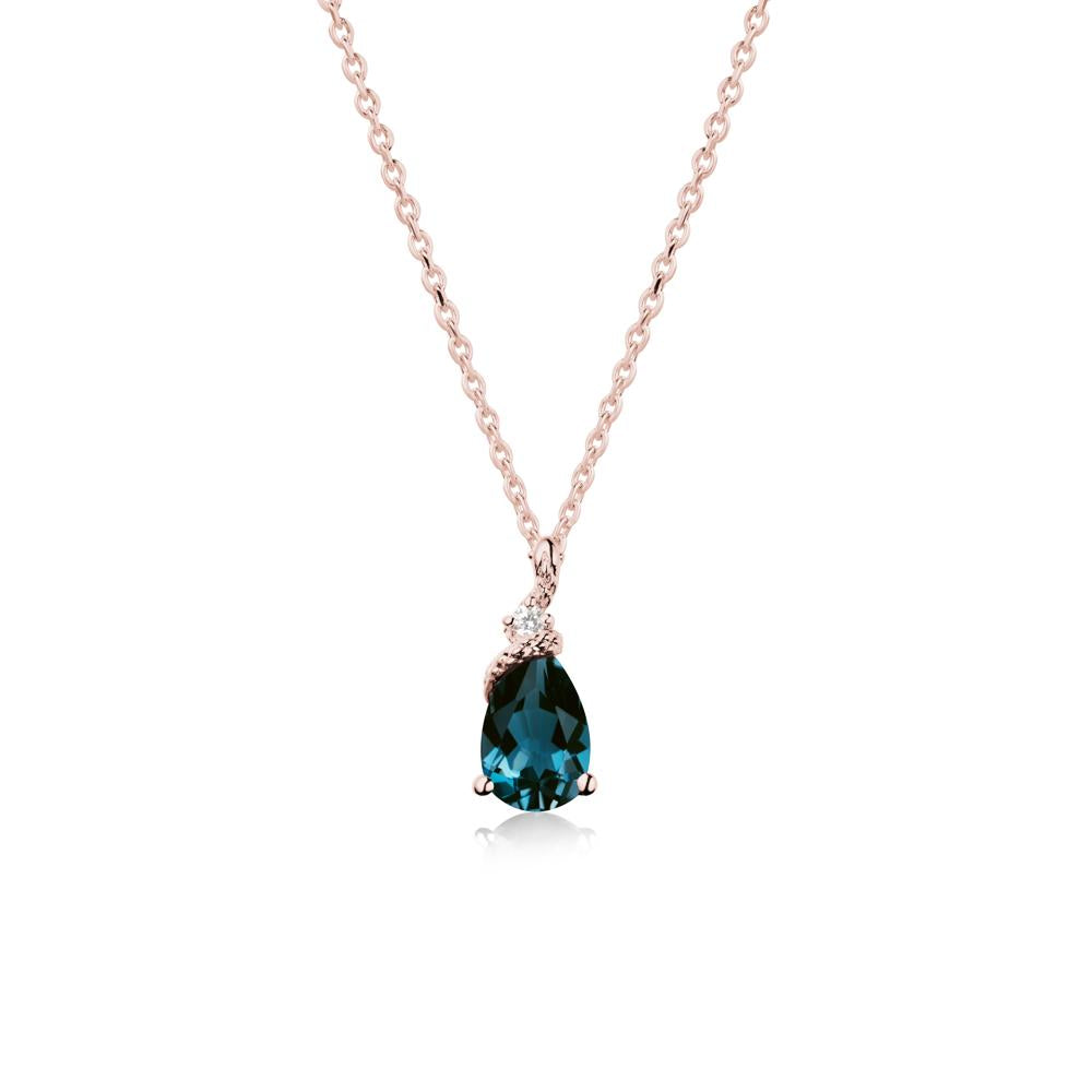Pear London Blue Topaz Snake Necklace - LUO Jewelry #metal_18k rose gold