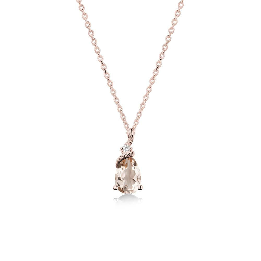 Serpent Pear Cut Morganite Necklace - LUO Jewelry #metal_14k rose gold