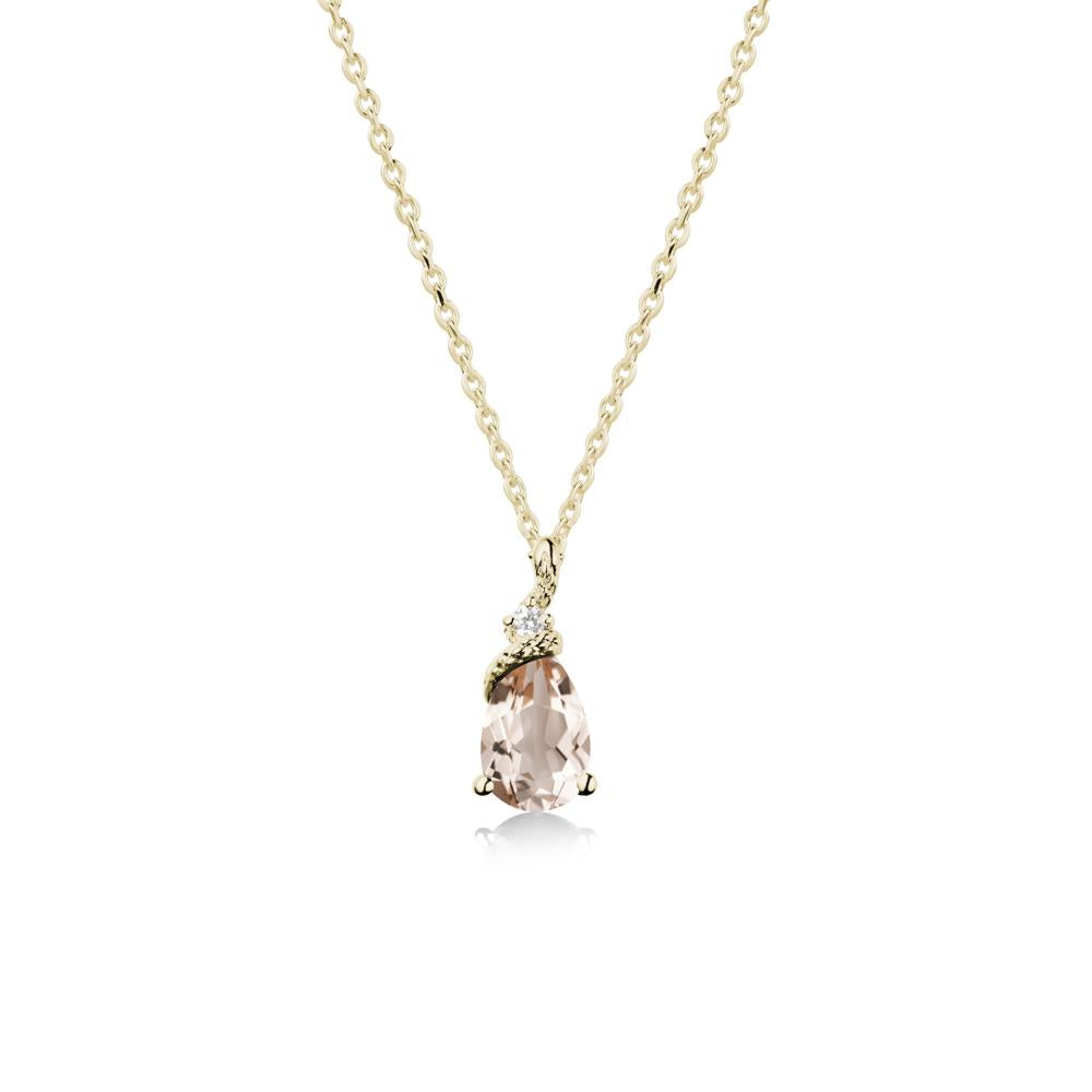 Serpent Pear Cut Morganite Necklace - LUO Jewelry #metal_14k yellow gold