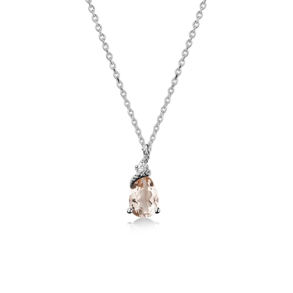 Serpent Pear Cut Morganite Necklace - LUO Jewelry #metal_platinum