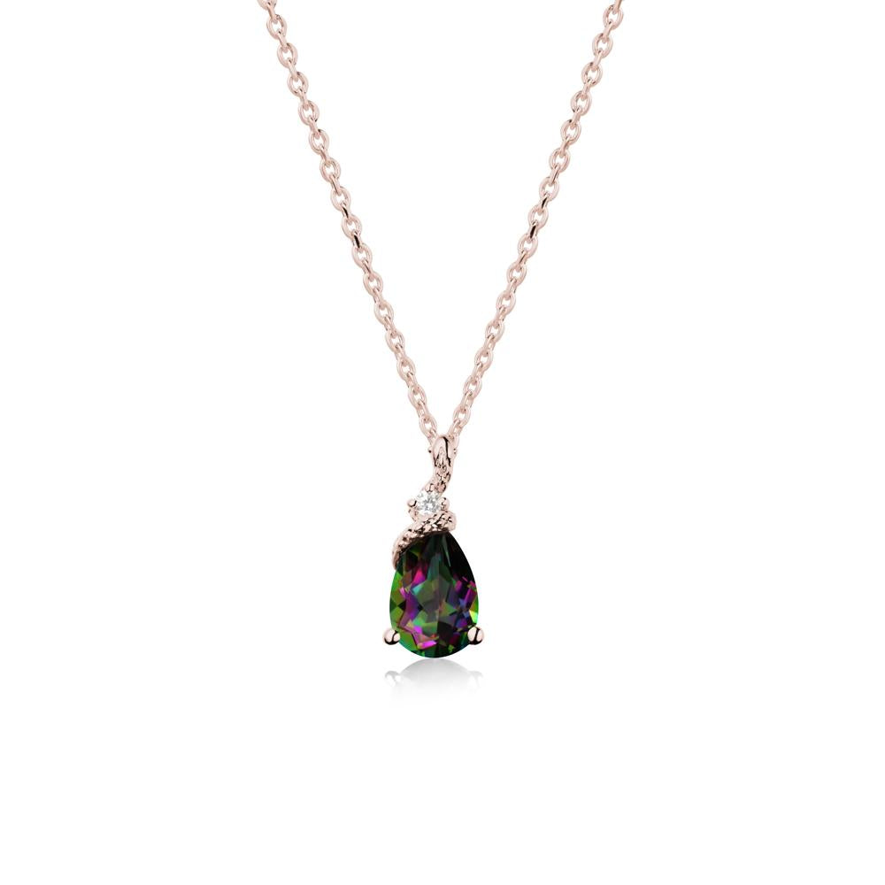 Pear Mystic Topaz Snake Necklace - LUO Jewelry #metal_14k rose gold