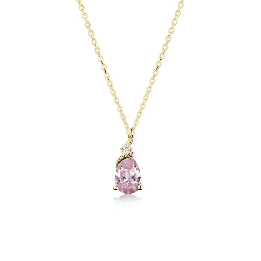 Pear Pink Cubic Zirconia Serpent Necklace - LUO Jewelry #metal_18k yellow gold