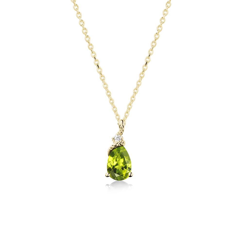 Serpent Pear Cut Peridot Necklace - LUO Jewelry #metal_18k yellow gold