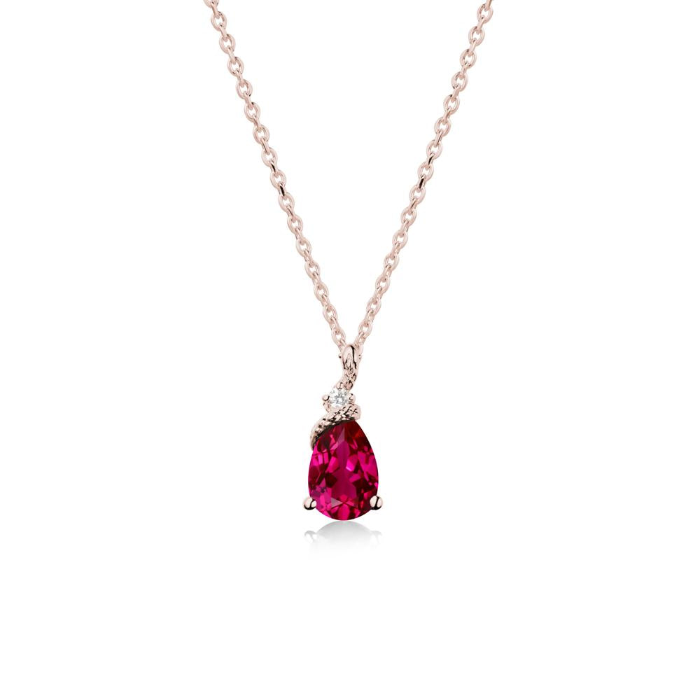 Pear Ruby Serpent Necklace - LUO Jewelry #metal_14k rose gold