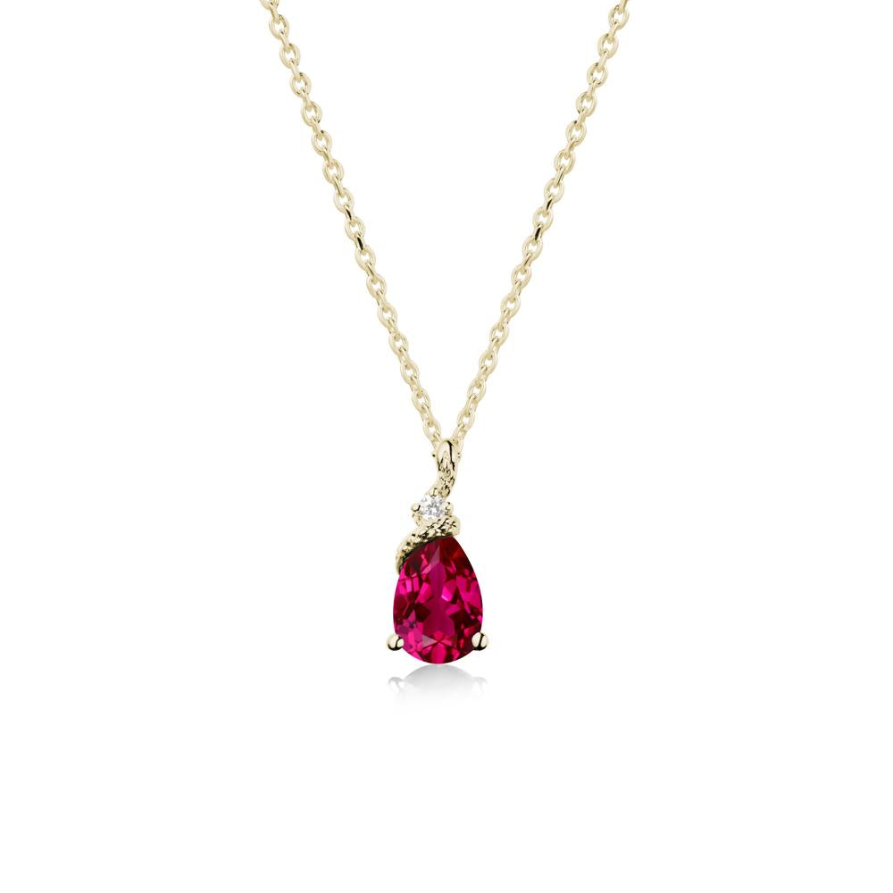 Pear Ruby Serpent Necklace - LUO Jewelry #metal_14k yellow gold