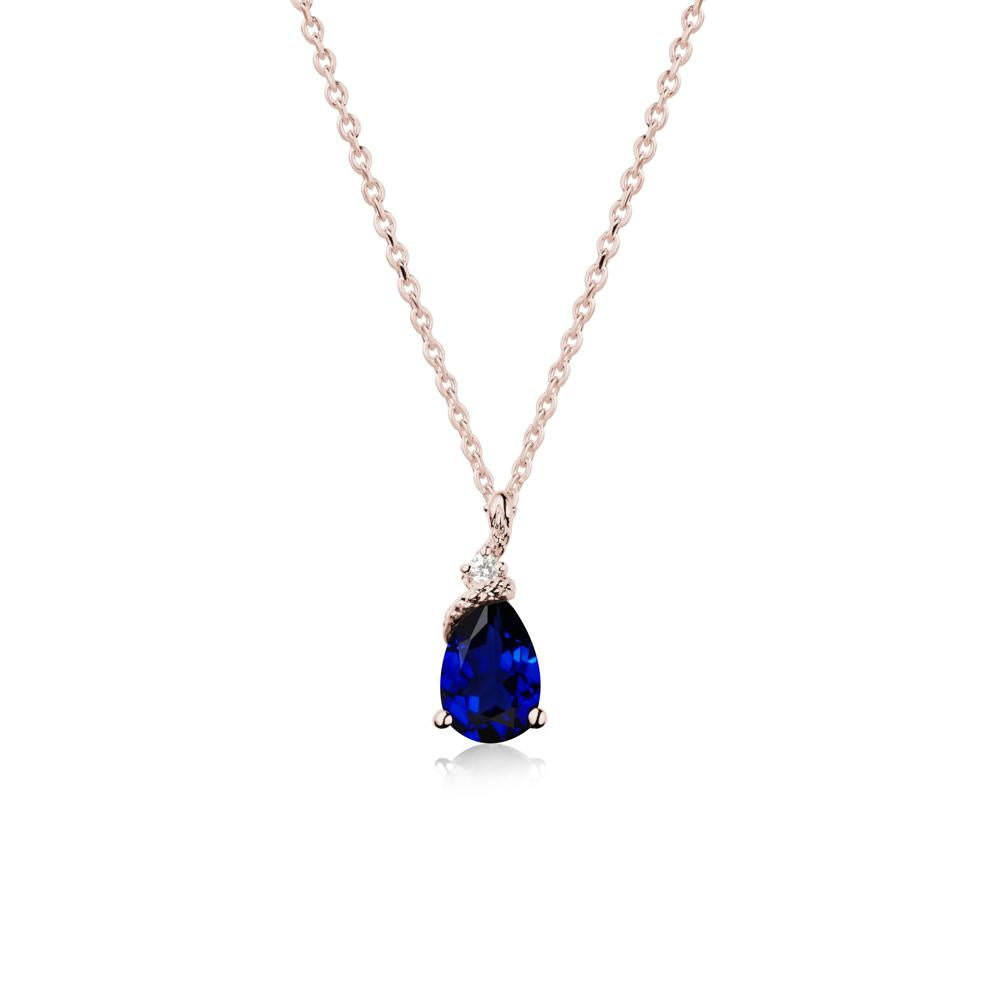 Serpent Pear Cut Sapphire Necklace - LUO Jewelry #metal_14k rose gold