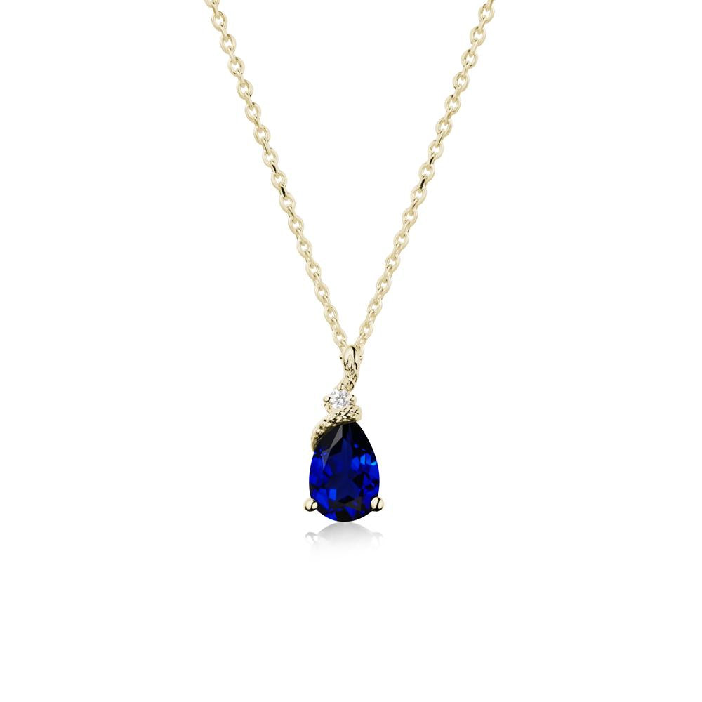 Serpent Pear Cut Sapphire Necklace - LUO Jewelry #metal_14k yellow gold