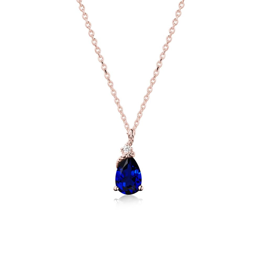Serpent Pear Cut Sapphire Necklace - LUO Jewelry #metal_18k rose gold