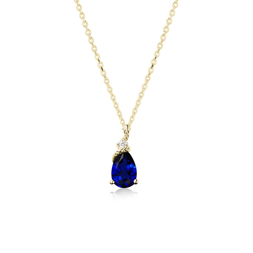Serpent Pear Cut Sapphire Necklace - LUO Jewelry #metal_18k yellow gold