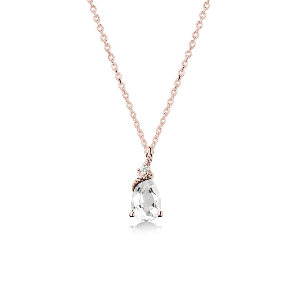 Serpent Pear Cut White Topaz Necklace - LUO Jewelry #metal_18k rose gold