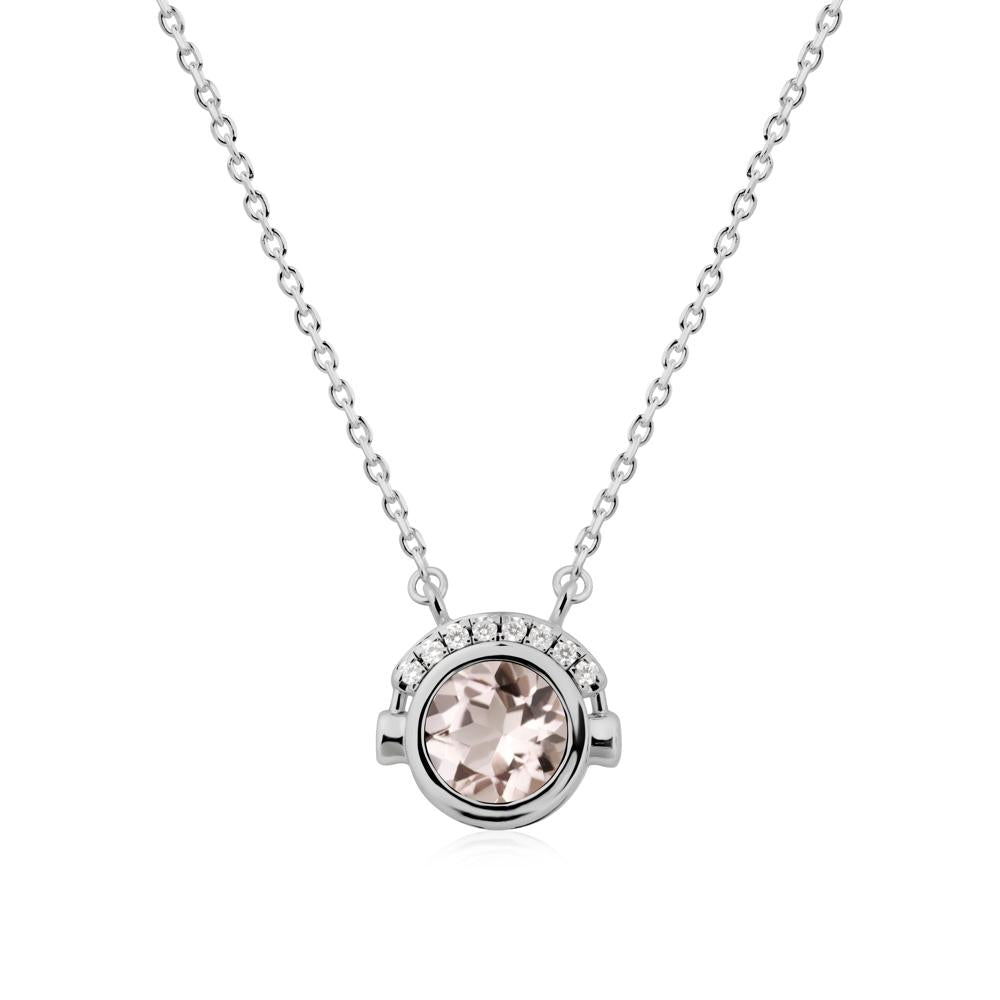 Playful Headphones Inspired Morganite Necklace - LUO Jewelry #metal_platinum