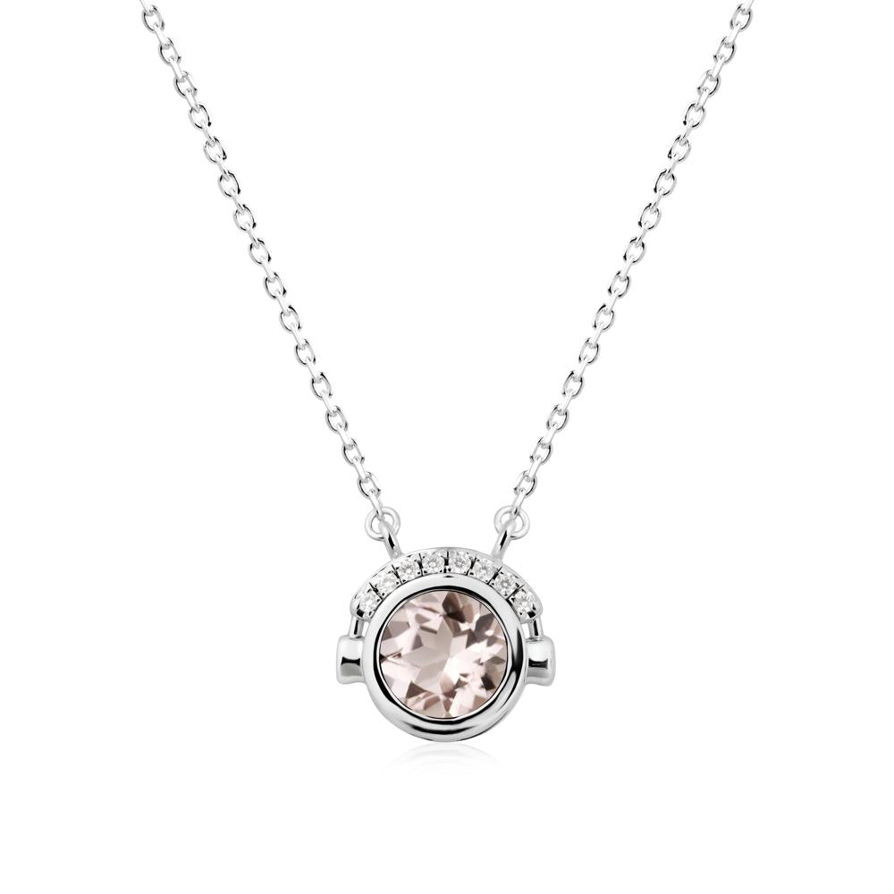 Playful Headphones Inspired Morganite Necklace - LUO Jewelry #metal_sterling silver