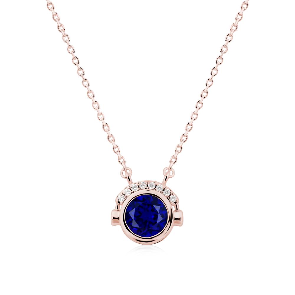 Playful Headphones Inspired Sapphire Necklace - LUO Jewelry #metal_18k rose gold