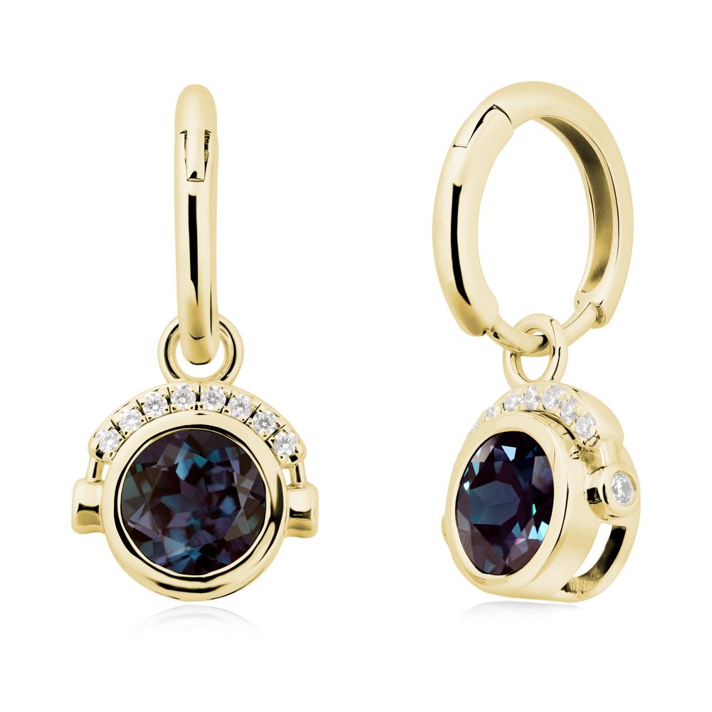 Headphones-Inspired Playful Alexandrite Earrings - LUO Jewelry #metal_18k yellow gold