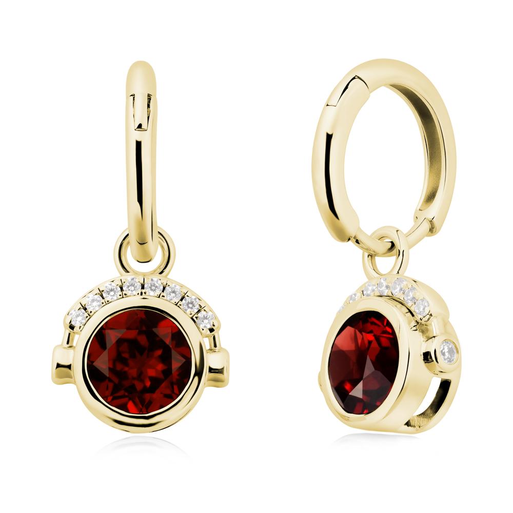 Headphones-Inspired Playful Garnet Earrings - LUO Jewelry #metal_18k yellow gold