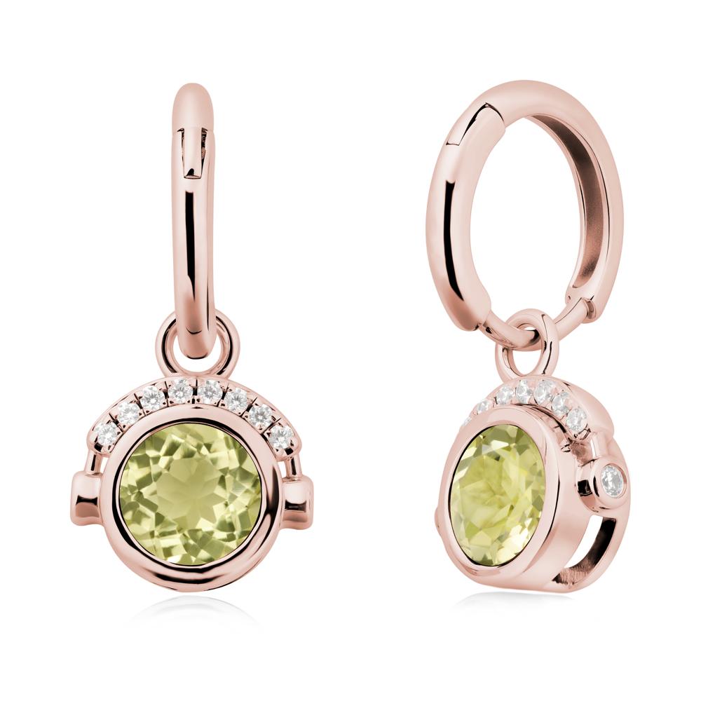 Headphones-Inspired Playful Lemon Quartz Earrings - LUO Jewelry #metal_18k rose gold