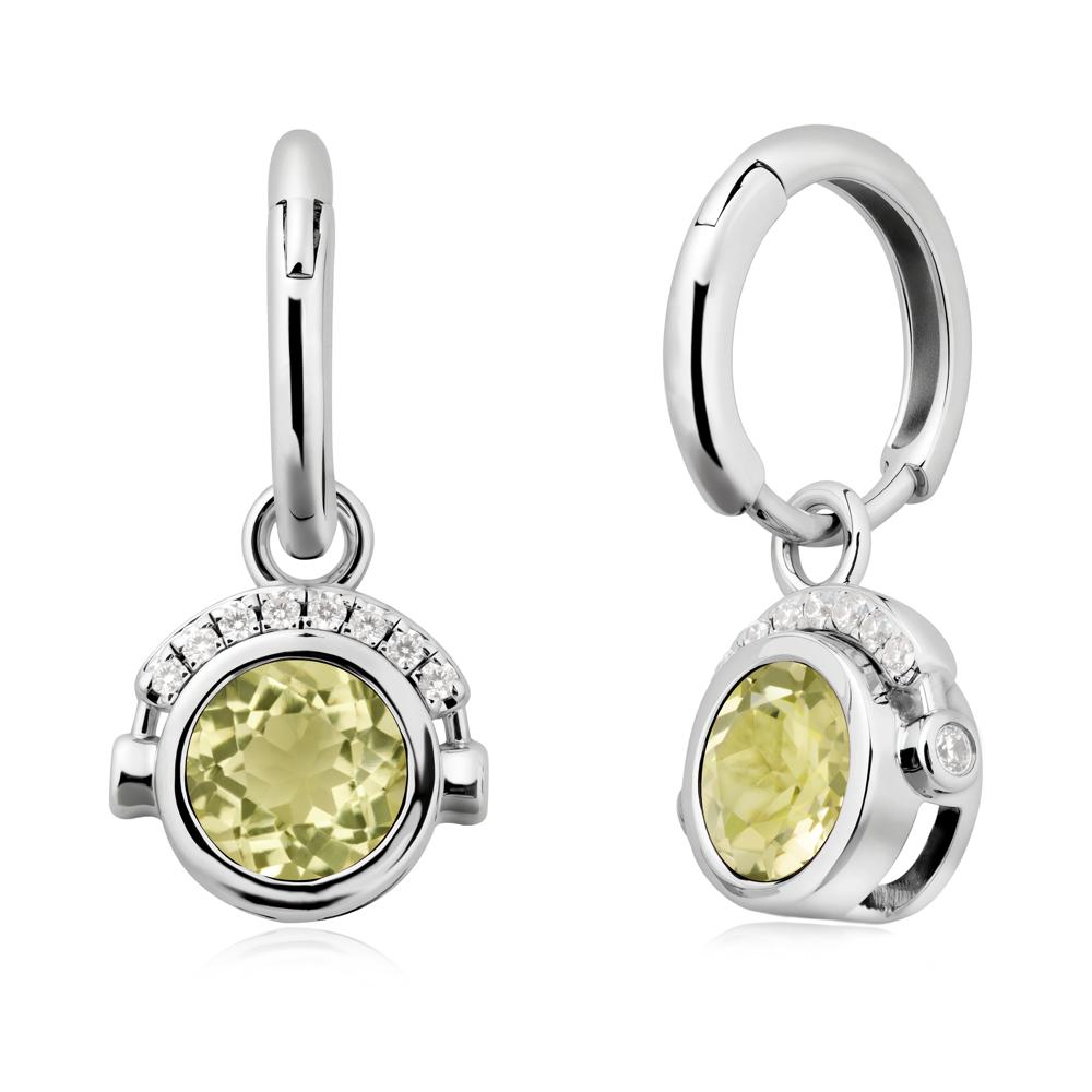 Headphones-Inspired Playful Lemon Quartz Earrings - LUO Jewelry #metal_18k white gold
