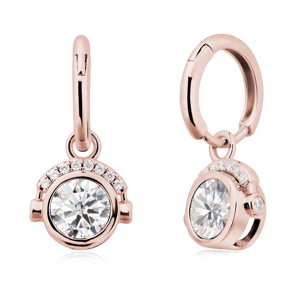 Headphones-Inspired Playful Moissanite Earrings - LUO Jewelry #metal_18k rose gold