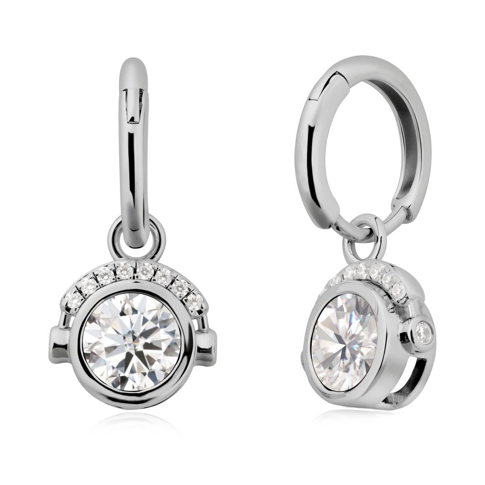 Headphones-Inspired Playful Moissanite Earrings - LUO Jewelry #metal_platinum
