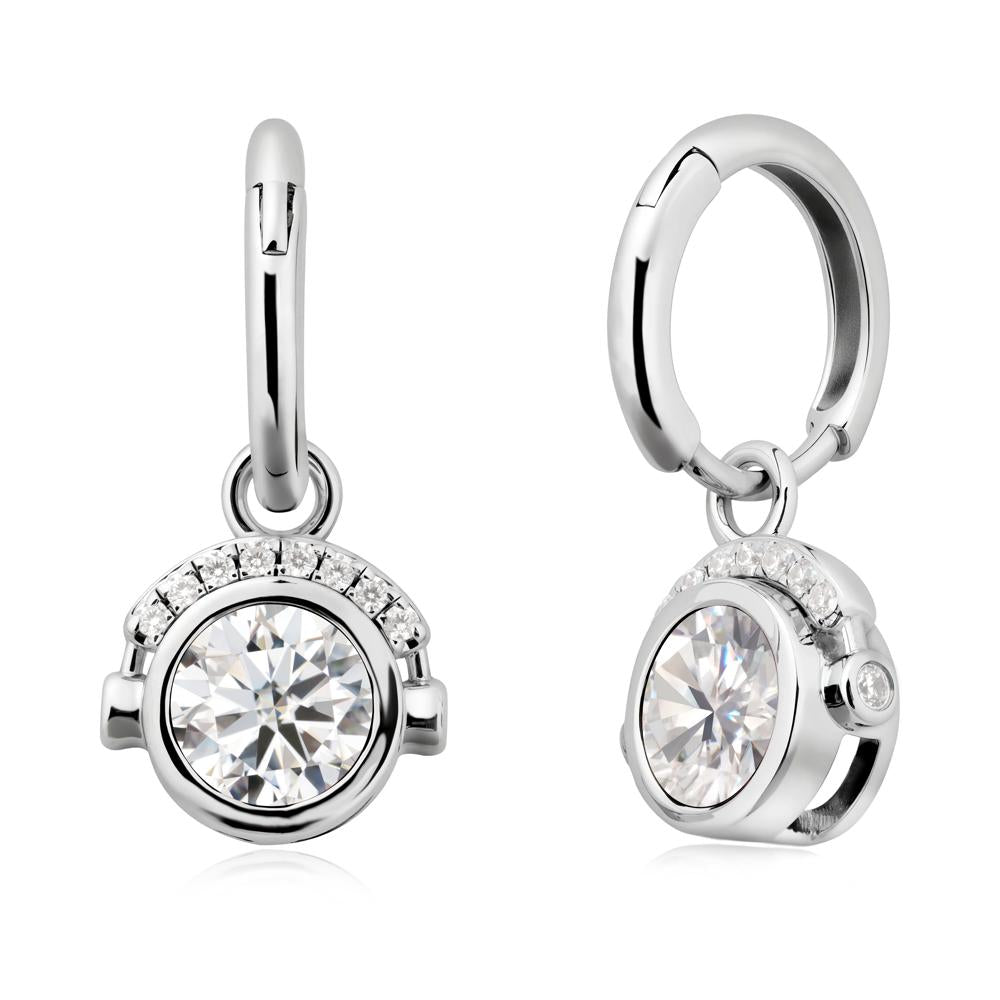 Headphones-Inspired Playful Moissanite Earrings - LUO Jewelry #metal_sterling silver