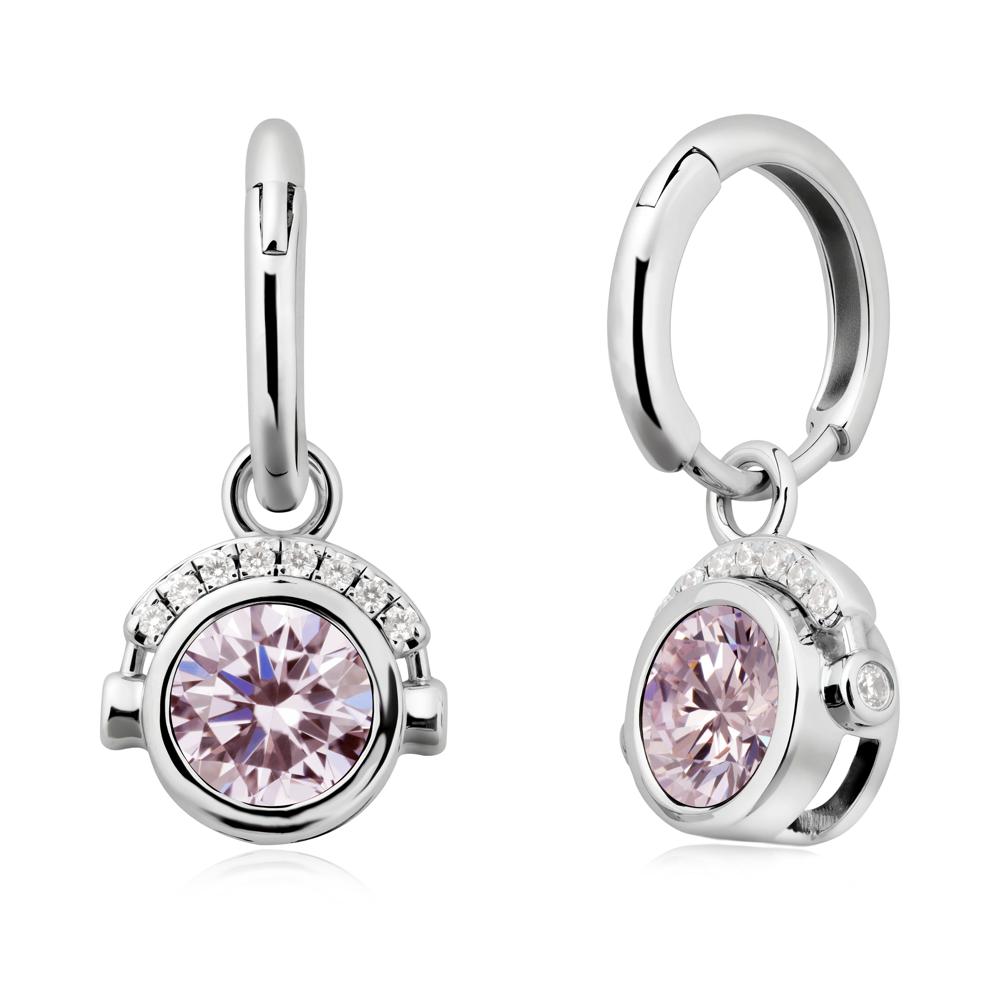 Headphones-Inspired Playful Pink Cubic Zirconia Earrings - LUO Jewelry #metal_sterling silver