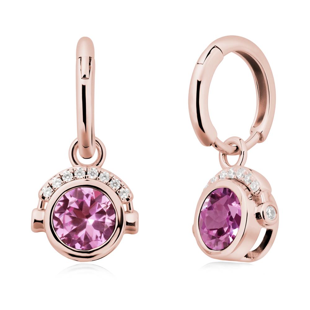 Headphones-Inspired Playful Pink Sapphire Earrings - LUO Jewelry #metal_18k rose gold