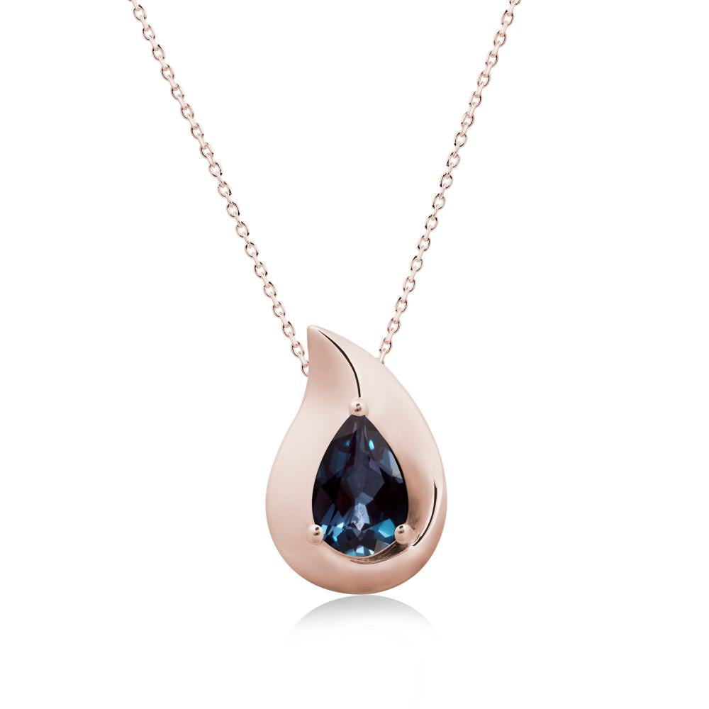 Simple Teardrop Alexandrite Pendant - LUO Jewelry #metal_14k rose gold