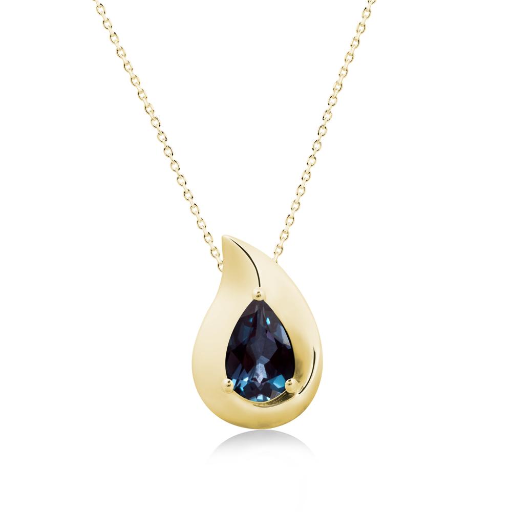 Simple Teardrop Alexandrite Pendant - LUO Jewelry #metal_18k yellow gold