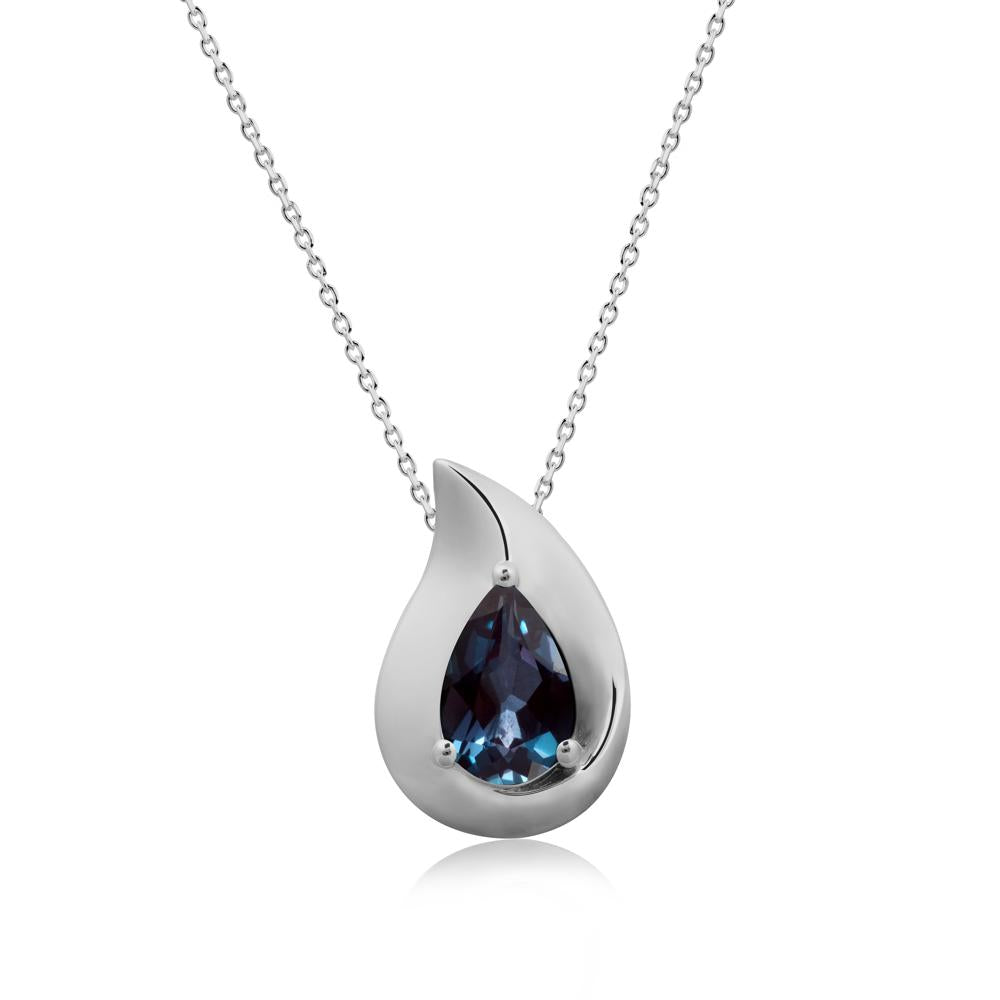 Simple Teardrop Alexandrite Pendant - LUO Jewelry #metal_platinum