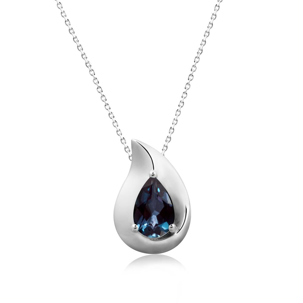 Simple Teardrop Alexandrite Pendant - LUO Jewelry #metal_sterling silver