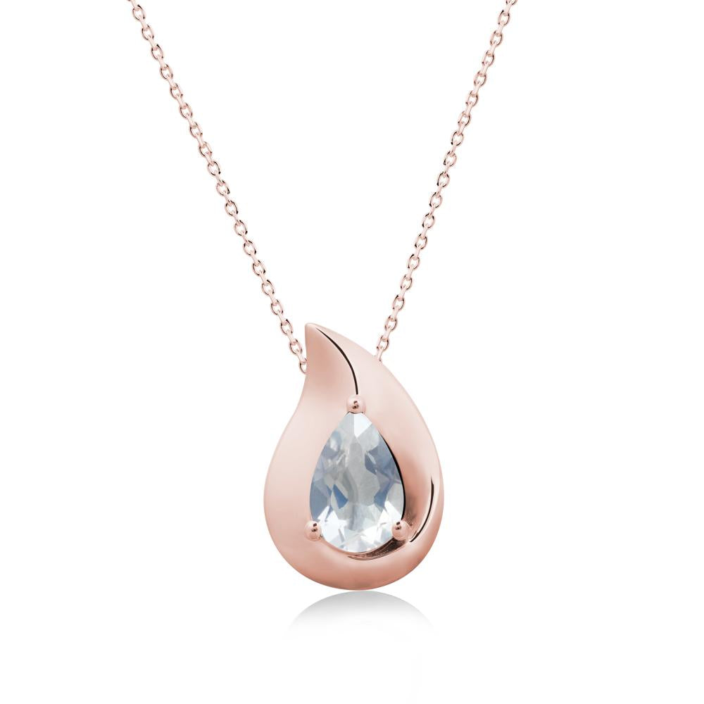 Simple Teardrop Moonstone Pendant - LUO Jewelry #metal_18k rose gold