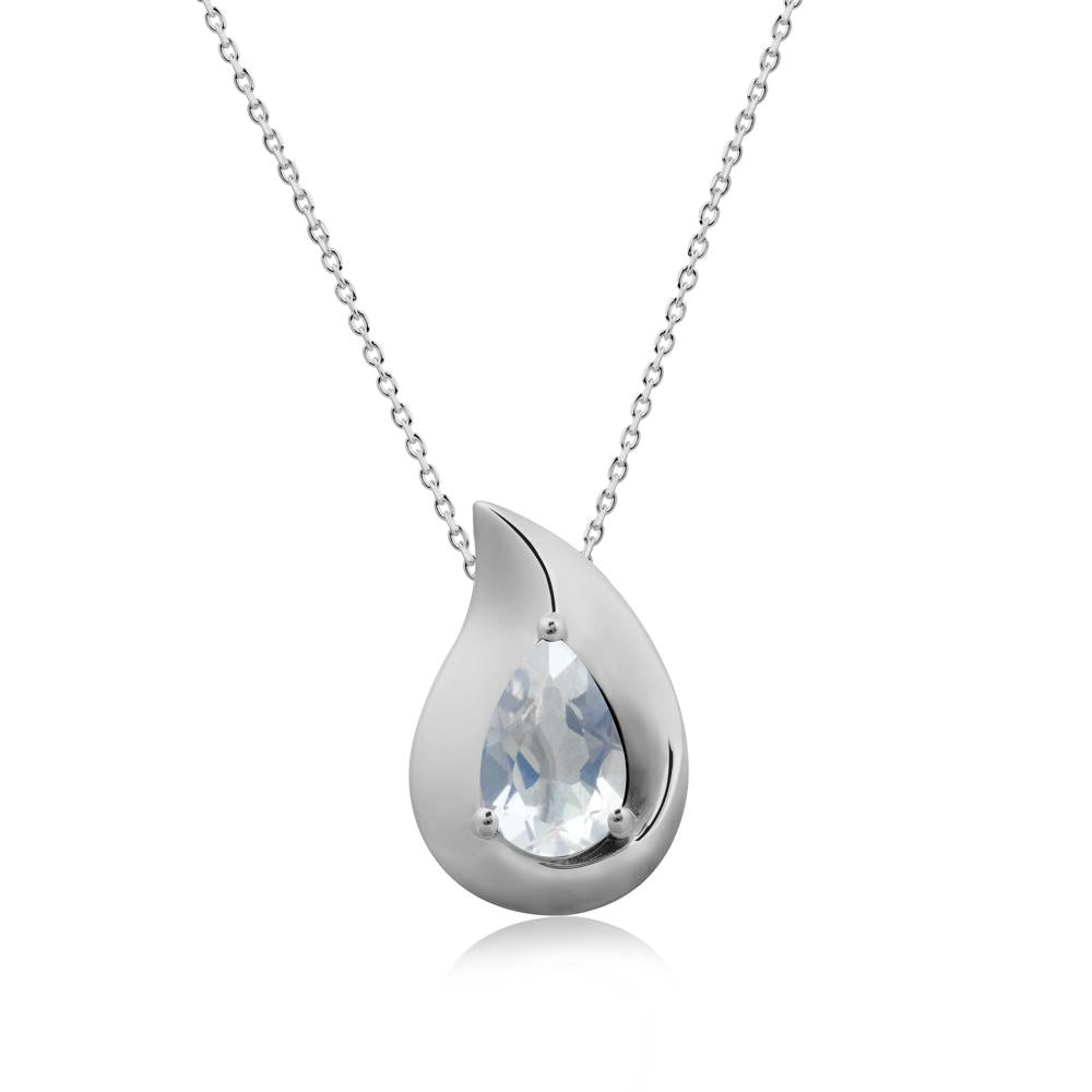Simple Teardrop Moonstone Pendant - LUO Jewelry #metal_platinum