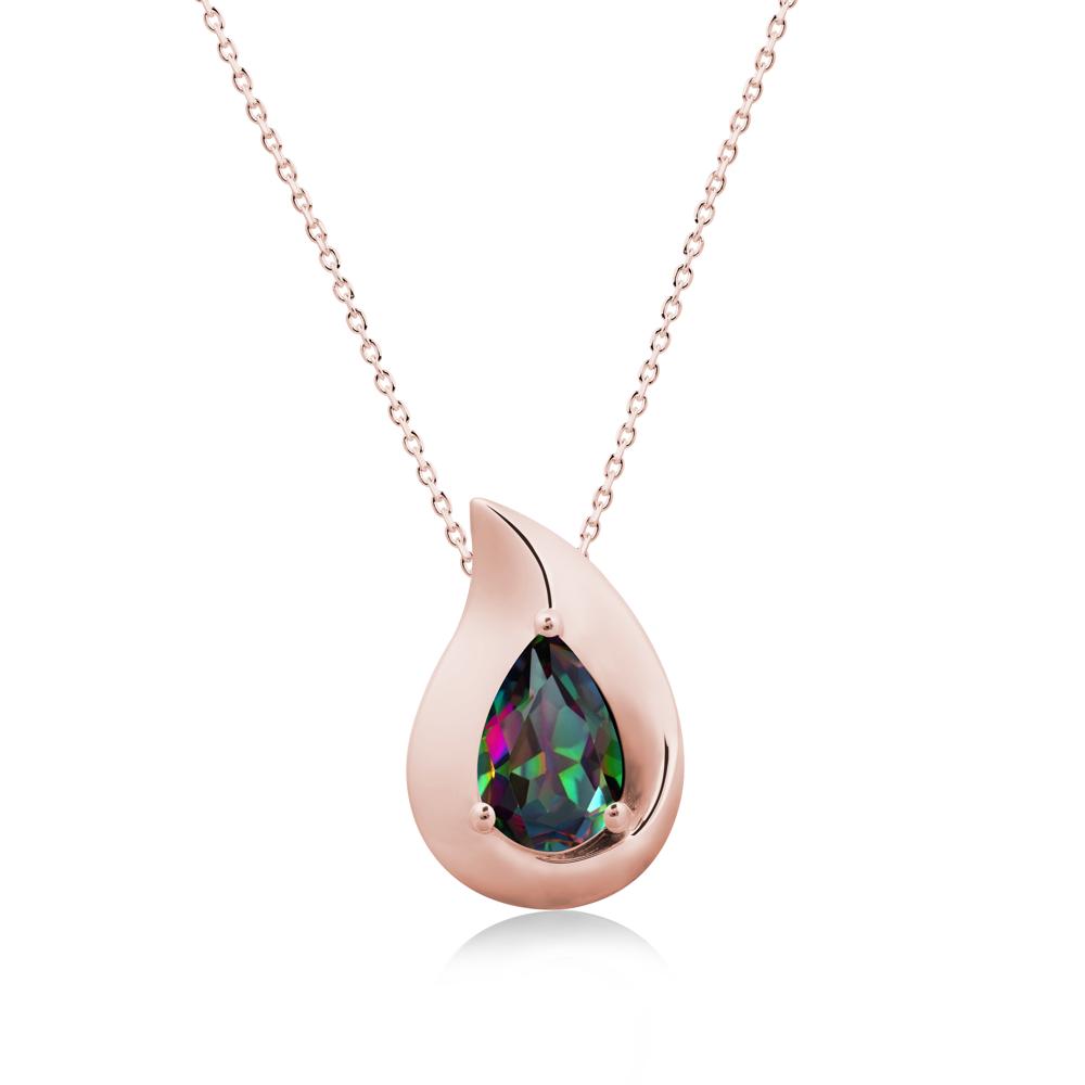 Simple Teardrop Mystic Topaz Pendant - LUO Jewelry #metal_18k rose gold