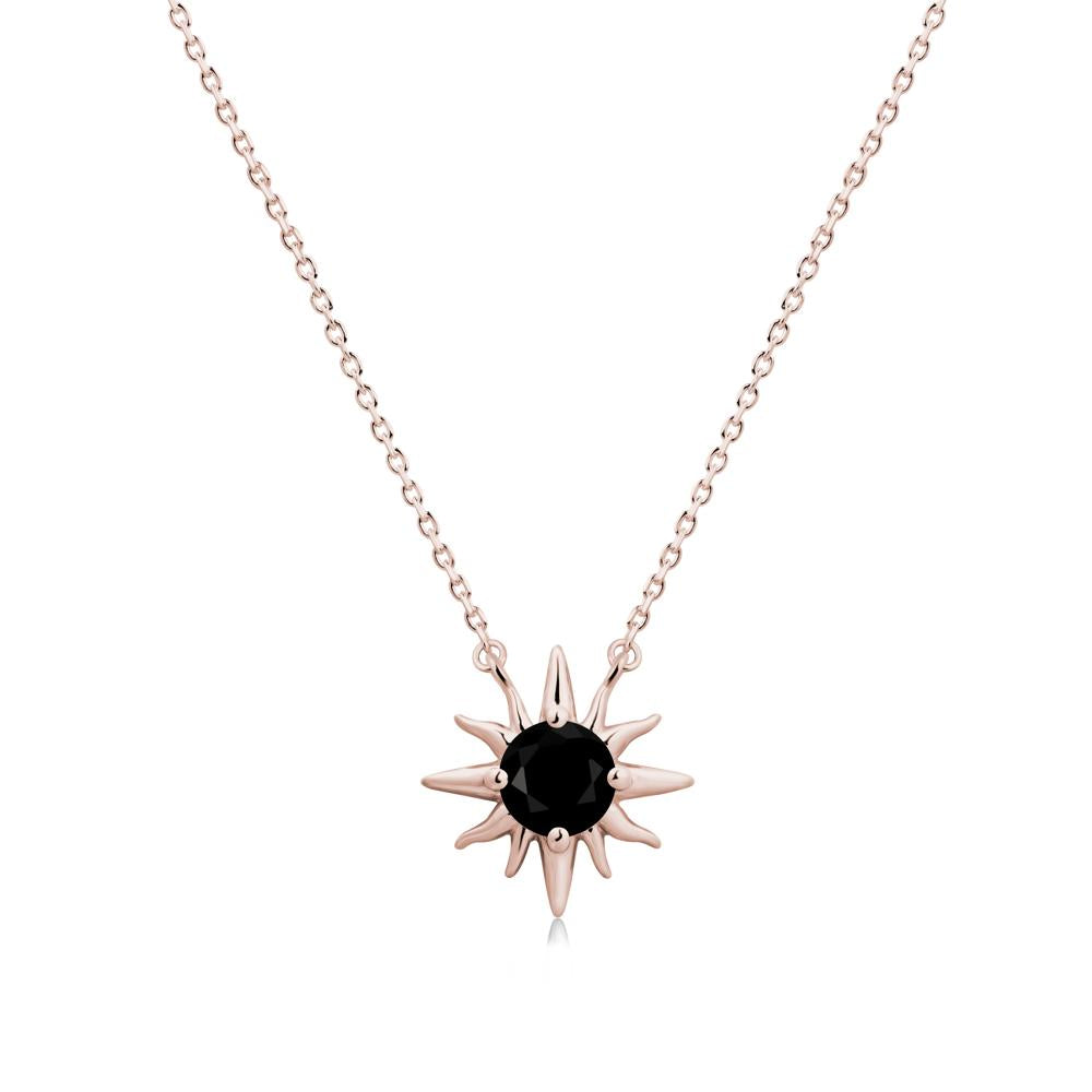 Celestial Sun Black Spinel Necklace - LUO Jewelry #metal_14k rose gold