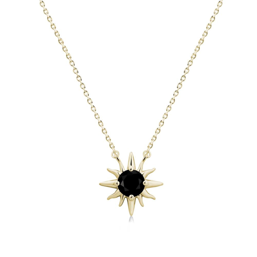 Celestial Sun Black Spinel Necklace - LUO Jewelry #metal_14k yellow gold