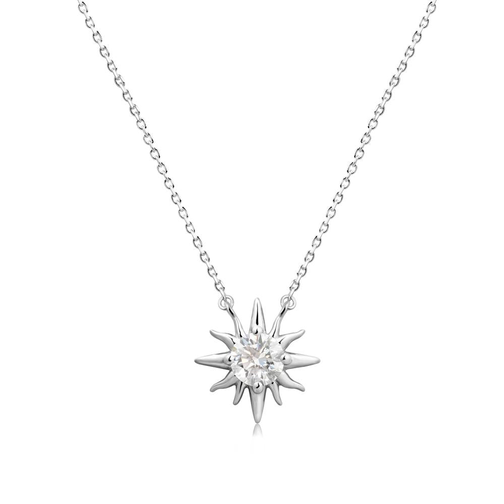 Celestial Sun Diamond Necklace - LUO Jewelry #metal_18k white gold