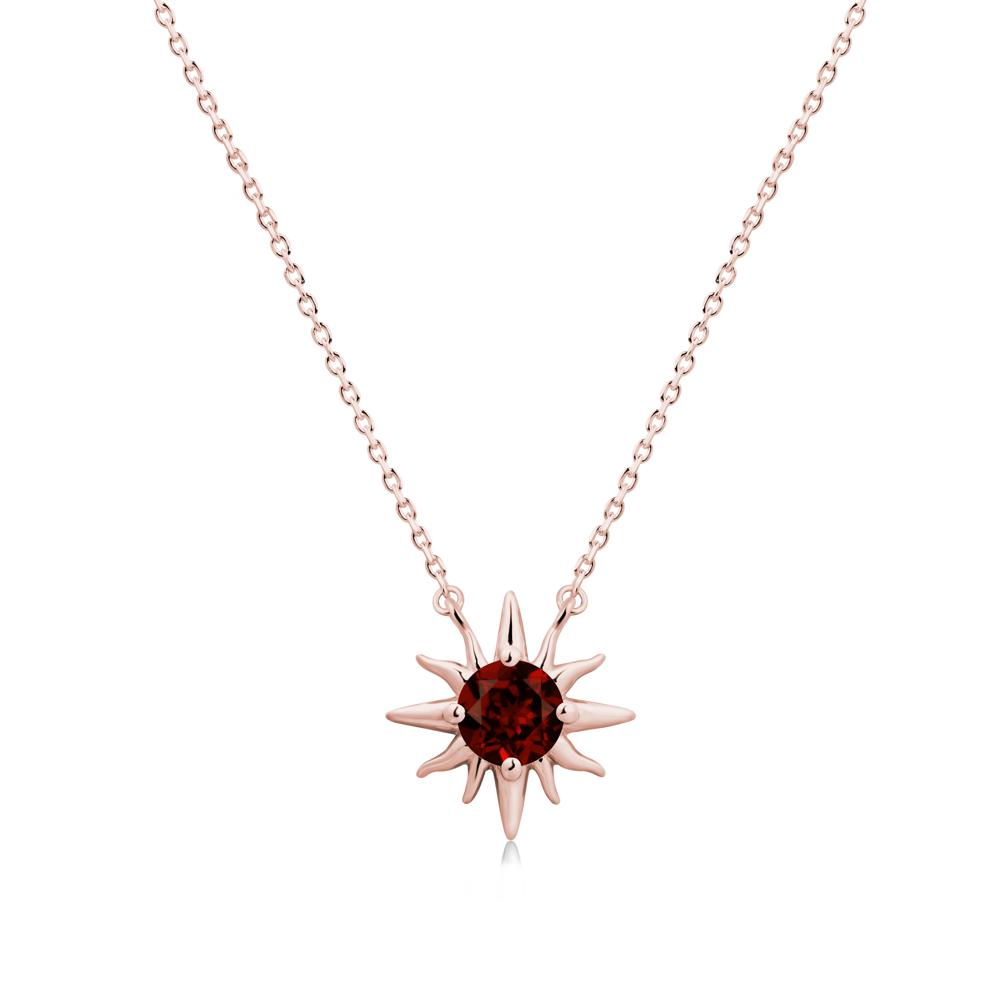 Celestial Sun Garnet Necklace - LUO Jewelry #metal_18k rose gold
