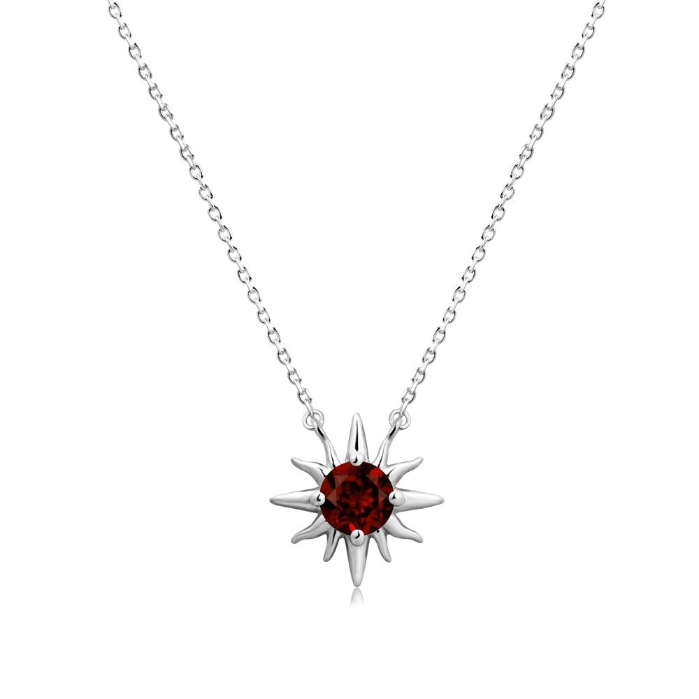 Celestial Sun Garnet Necklace - LUO Jewelry #metal_18k white gold