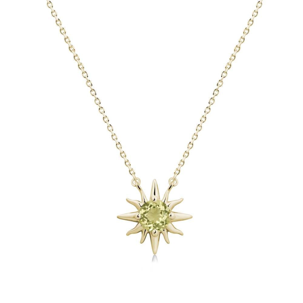 Celestial Sun Lemon Quartz Necklace - LUO Jewelry #metal_14k yellow gold