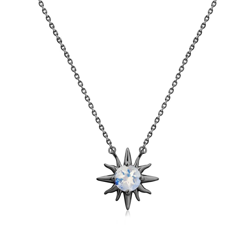 Celestial Sun Moonstone Necklace - LUO Jewelry #metal_black finish sterling silver