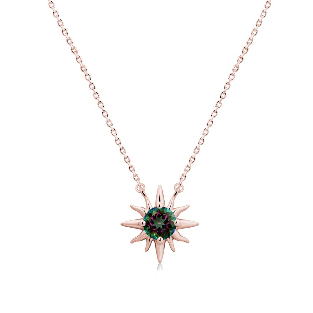 Sun Pendant Necklace with Mystic Topaz - LUO Jewelry #metal_18k rose gold