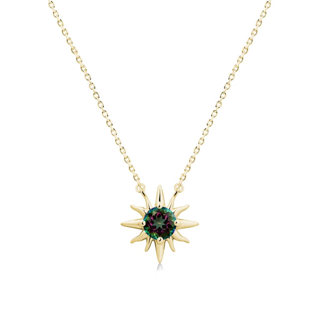 Sun Pendant Necklace with Mystic Topaz - LUO Jewelry #metal_18k yellow gold
